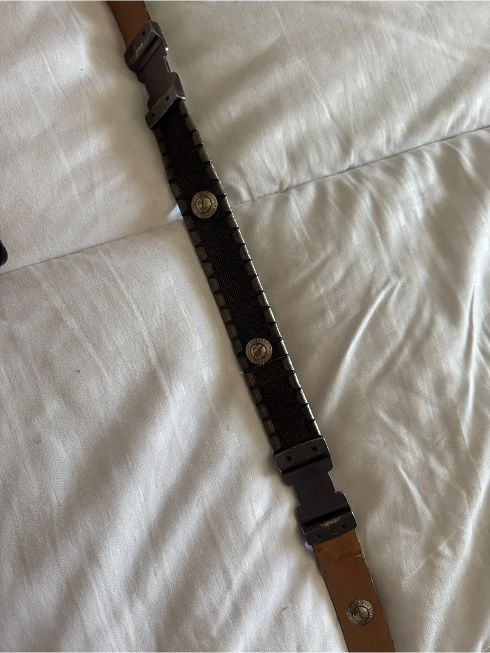 Simons Black leather  Belt with Sparkling Crystal Accents